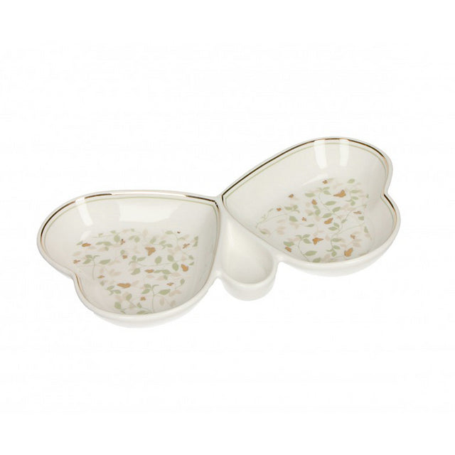 BRANDANI - Antipastiera Farfalla Ali Dorate Porcellana 23x12,5cm