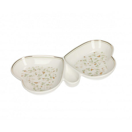 BRANDANI - Antipastiera Farfalla Ali Dorate Porcellana 23x12,5cm