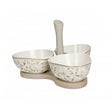 BRANDANI - Antipastiera Ali Dorate Set 3 pz porcellana