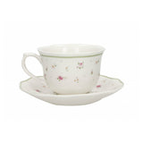 BRANDANI Tazza Tè Nonna Rosa Set 2 Pezzi 90ml Porcellana