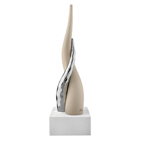 Corno intrecciato Bongelli Preziosi in marmorino bianco 20 cm