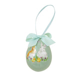 EASY LIFE Happy Easter Vassoio Addobbo Uovo Ovetto di Pasqua 6,5cm Verde Ceramica