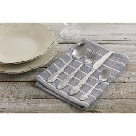 VILLA D'ESTE HOME TIVOLI Wonderland Servizio Tavola Posate Barocco Set 24 Pezzi Acciaio Inox