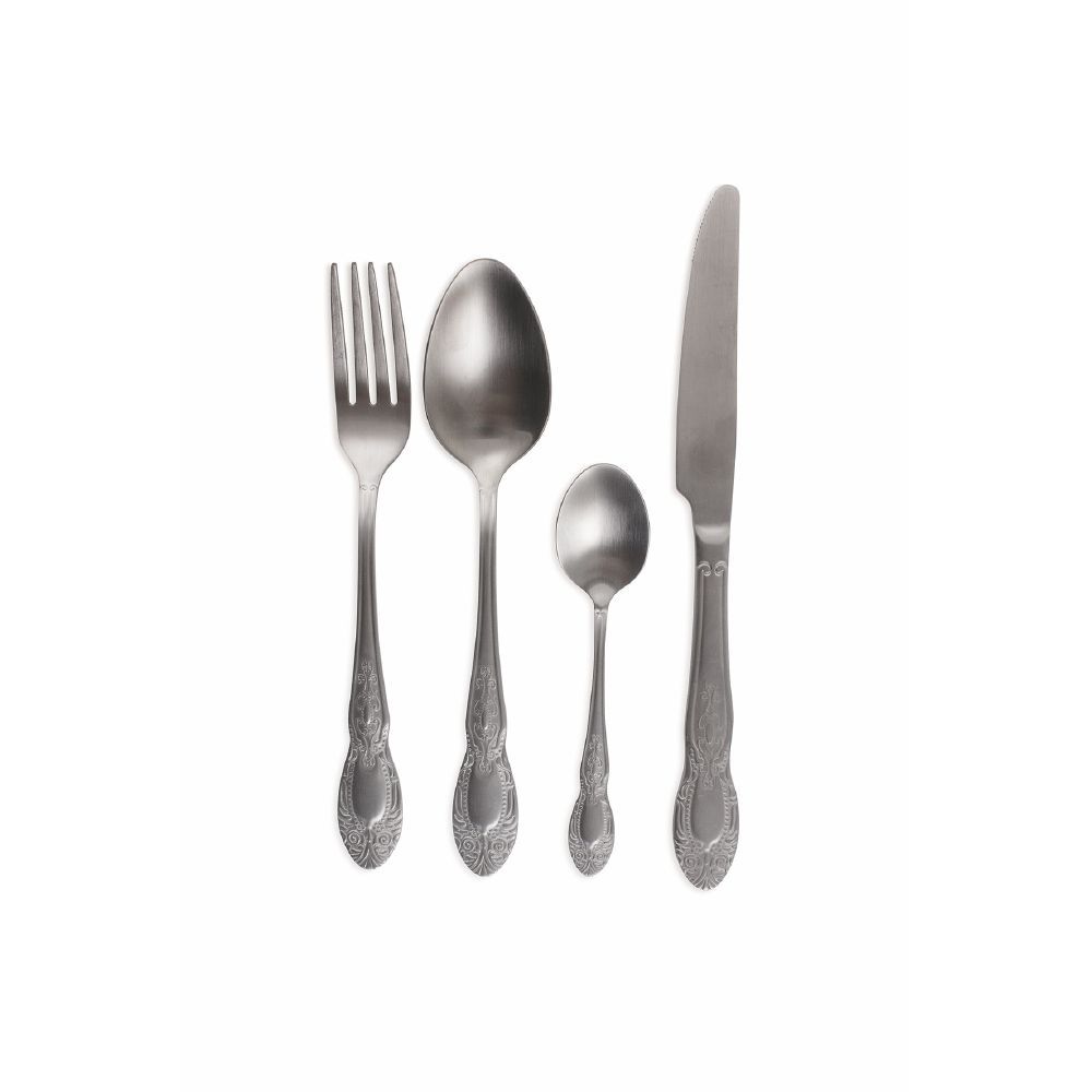 VILLA D'ESTE HOME TIVOLI Wonderland Servizio Tavola Posate Barocco Set 24 Pezzi Acciaio Inox