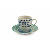 VILLA D'ESTE HOME TIVOLI Marea Tazza Caffè con Piattino Set 6 Tazzine 100ml Porcellana