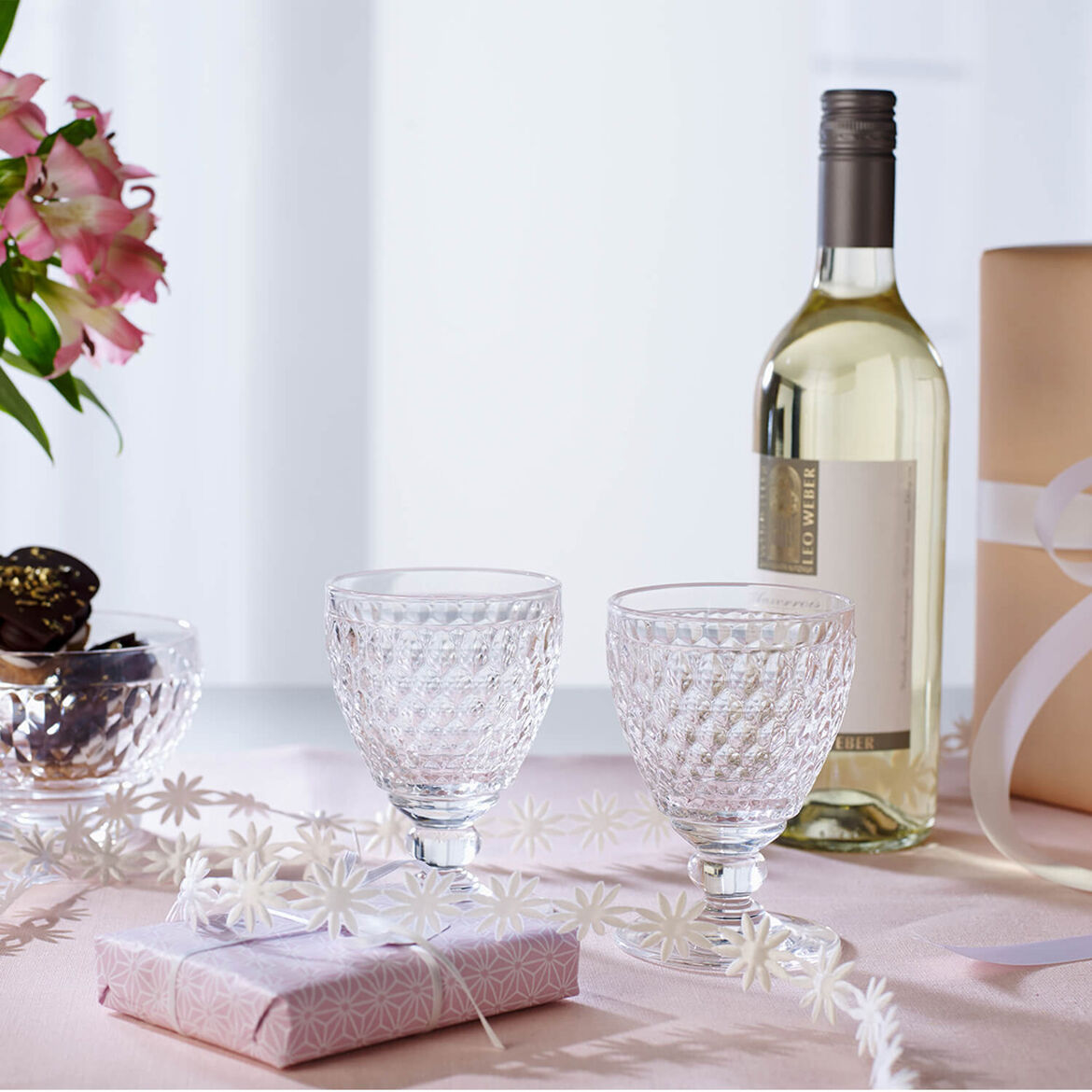 VILLEROY & BOCH Boston Trasparente 4 Pezzi Bicchiere Calice Vino Bianco 125ml Cristallo
