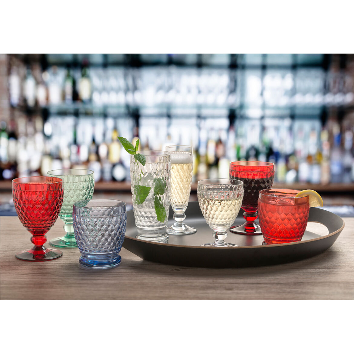 VILLEROY & BOCH - Boston Coloured Set 4 Pezzi Flute Spumante Grigio 7cm