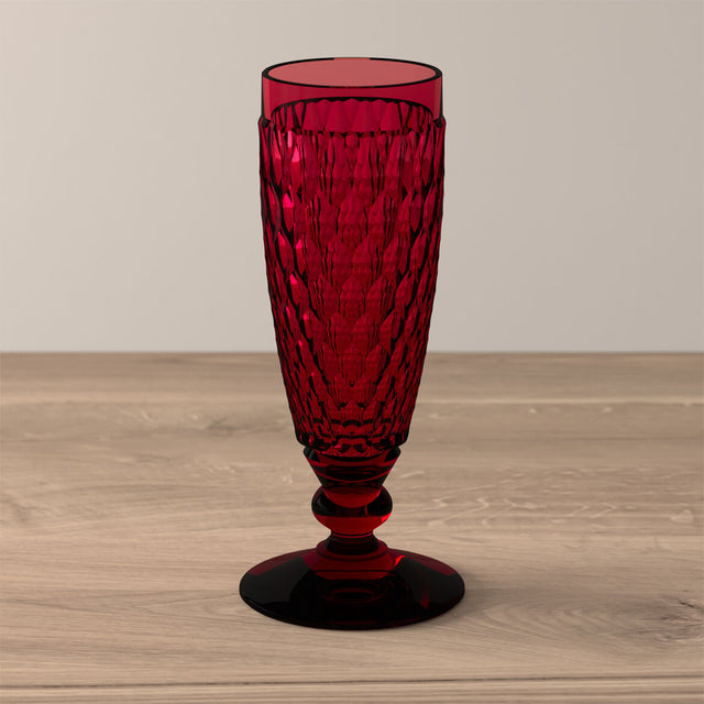 VILLEROY & BOCH Boston Coloured 4 Pezzi Flute Calice Spumante Red 145ml Cristallo