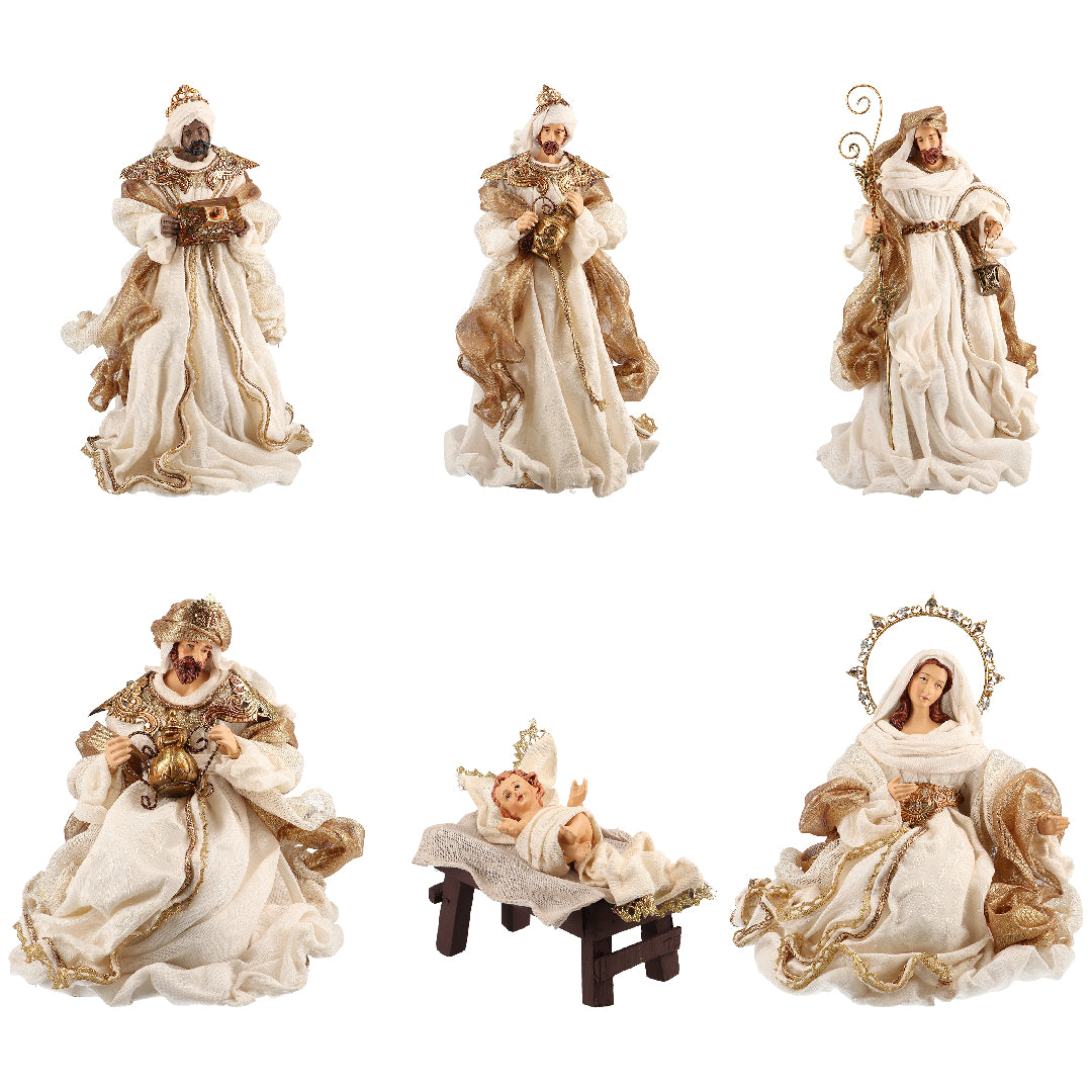 TIMSTOR Nativity Nativity Scene Christmas Decoration 6 Pieces Fabric 35cm Christmas
