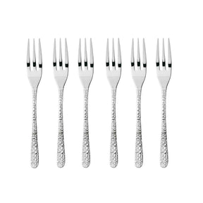 Set 6 forchette dessert Sambonet Venezia in acciaio inox con decoro rilievo