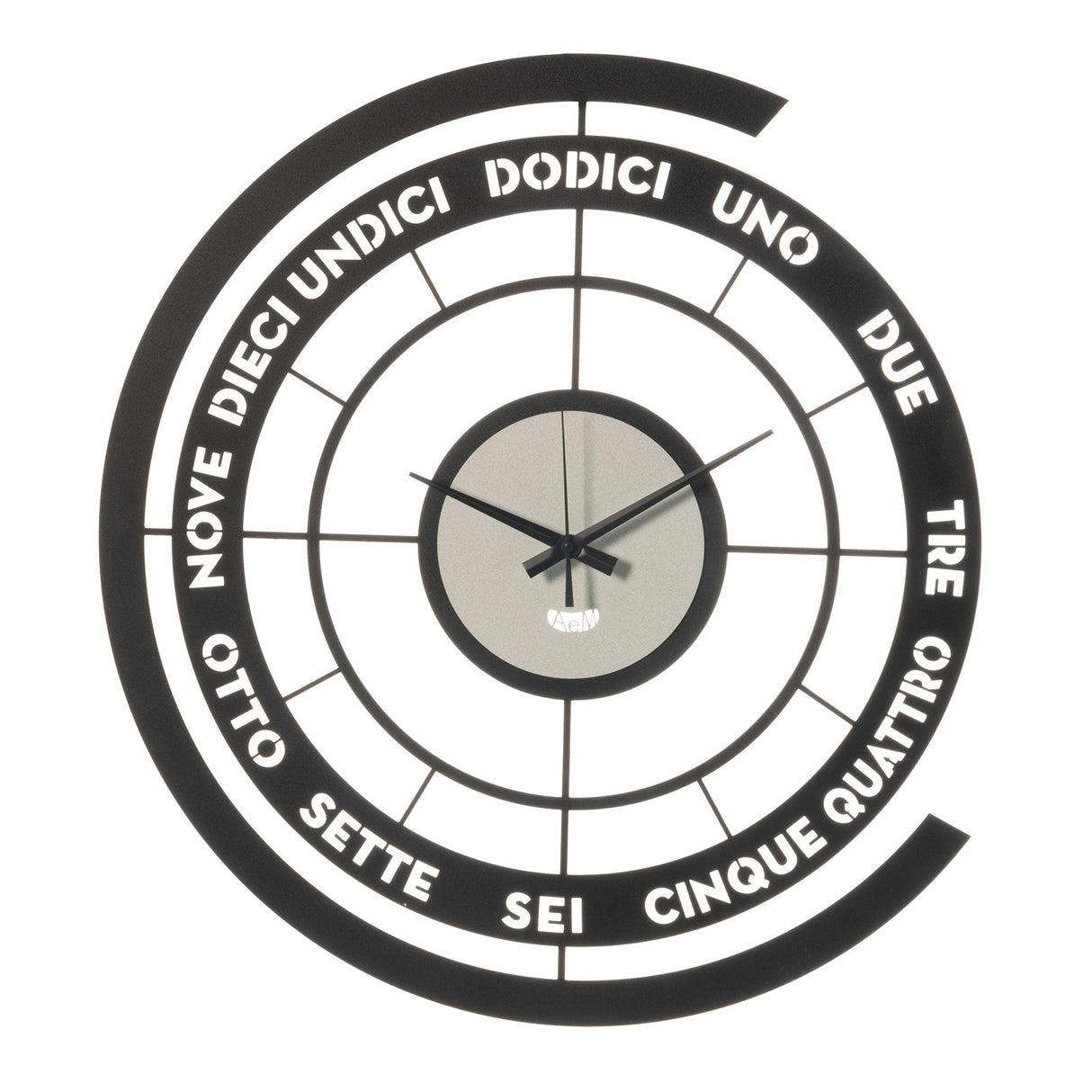 ARTI & MESTIERI Orologio da Parete Design Skipper Nero E Bianco Marmo