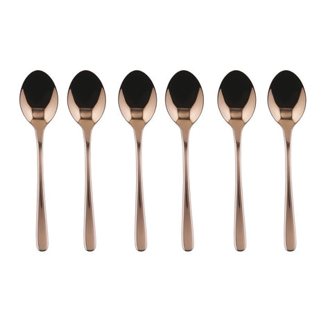 SAMBONET - Taste Rame Lucide Posate 6  Pezzi Cucchiaini da Caffè PVD Acciaio Inox 52553C37