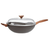 SAMBONET - Wok Skillet with Handle with Lid Rock &amp; Rose Black 32cm