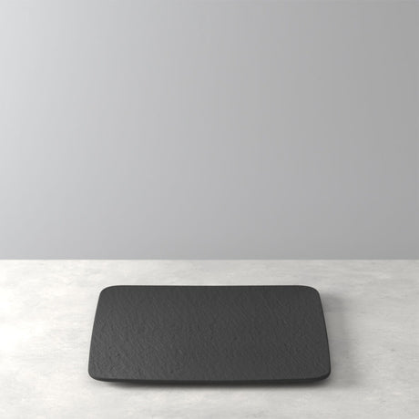 VILLEROY & BOCH Manufacture Rock Nero Piatto Portata Gourmet Quadrato 32,5cm