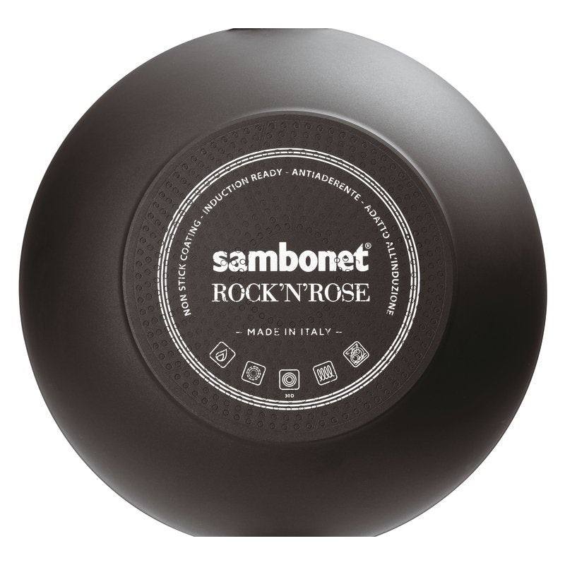 SAMBONET Tegame 2 Maniglie con Coperchio Rock & Rose Black 28cm