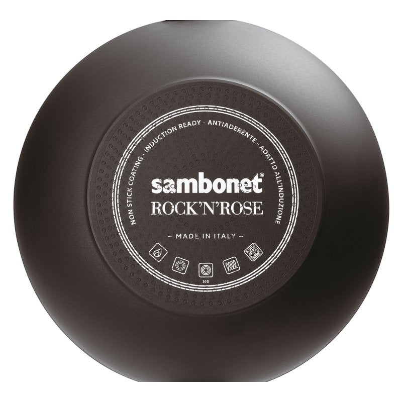 SAMBONET - Tegame 2 Maniglie c/Coperchio Rock &amp; Rose Black 28cm 51035-78
