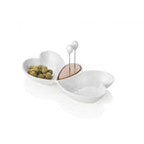 BRANDANI Antipastiera Cuor di Butterfly 28x14cm Porcellana e Bamboo