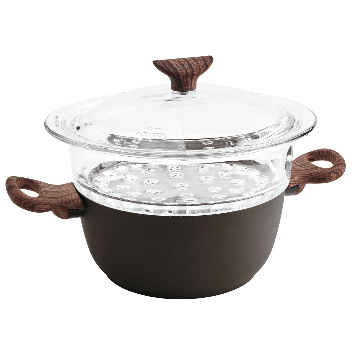 SAMBONET - Vaporiera con Coperchio Rock & Rose Black 20cm Alluminio