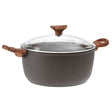 SAMBONET - Casseruola Alta 2 Manici con Coperchio Rock & Rose Black 24cm Alluminio