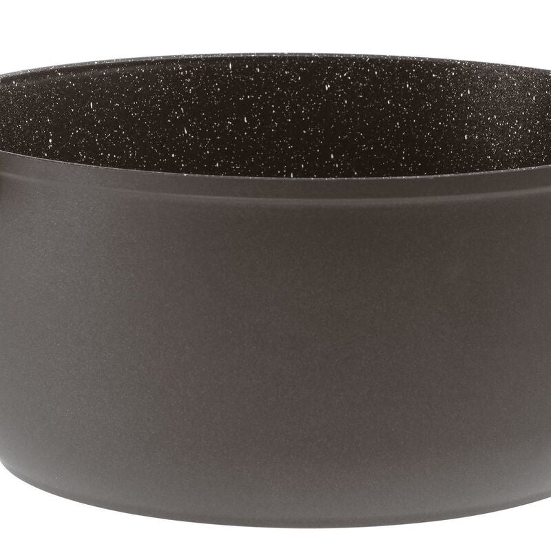 SAMBONET - Casseruola Alta 2 Manici con Coperchio Rock & Rose Black 24cm Alluminio