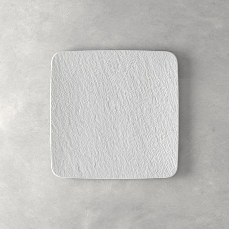 VILLEROY & BOCH Manufacture Rock Bianco Piatto Gourmet Quadrato 32,5cm Porcellana