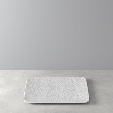 VILLEROY & BOCH Manufacture Rock Bianco Piatto Gourmet Quadrato 32,5cm Porcellana