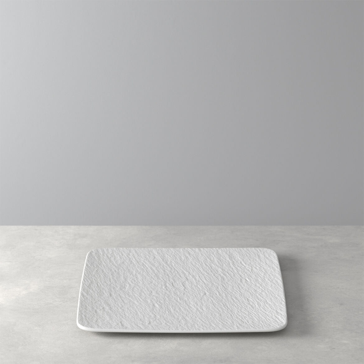 VILLEROY & BOCH Manufacture Rock Bianco Piatto Gourmet Quadrato 32,5cm Porcellana