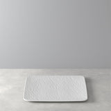 VILLEROY & BOCH Manufacture Rock Bianco Piatto Gourmet Quadrato 32,5cm Porcellana