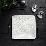 VILLEROY & BOCH Manufacture Rock Bianco Piatto Gourmet Quadrato 32,5cm Porcellana