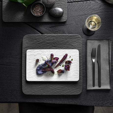 VILLEROY & BOCH Manufacture Rock Bianco Piatto Rettangolare 28x17cm Porcellana