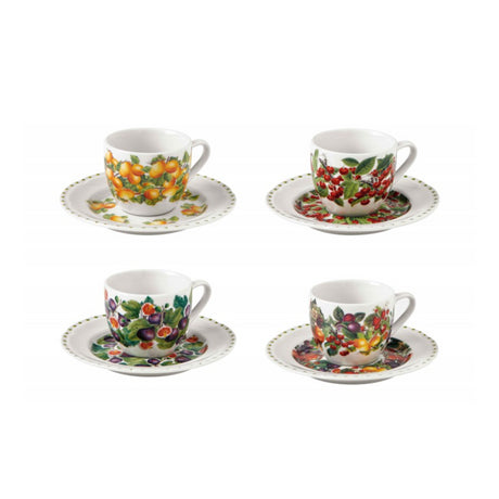 BRANDANI - Set Tazze Caffè 4 Pezzi Le Primizie 90ml Porcellana