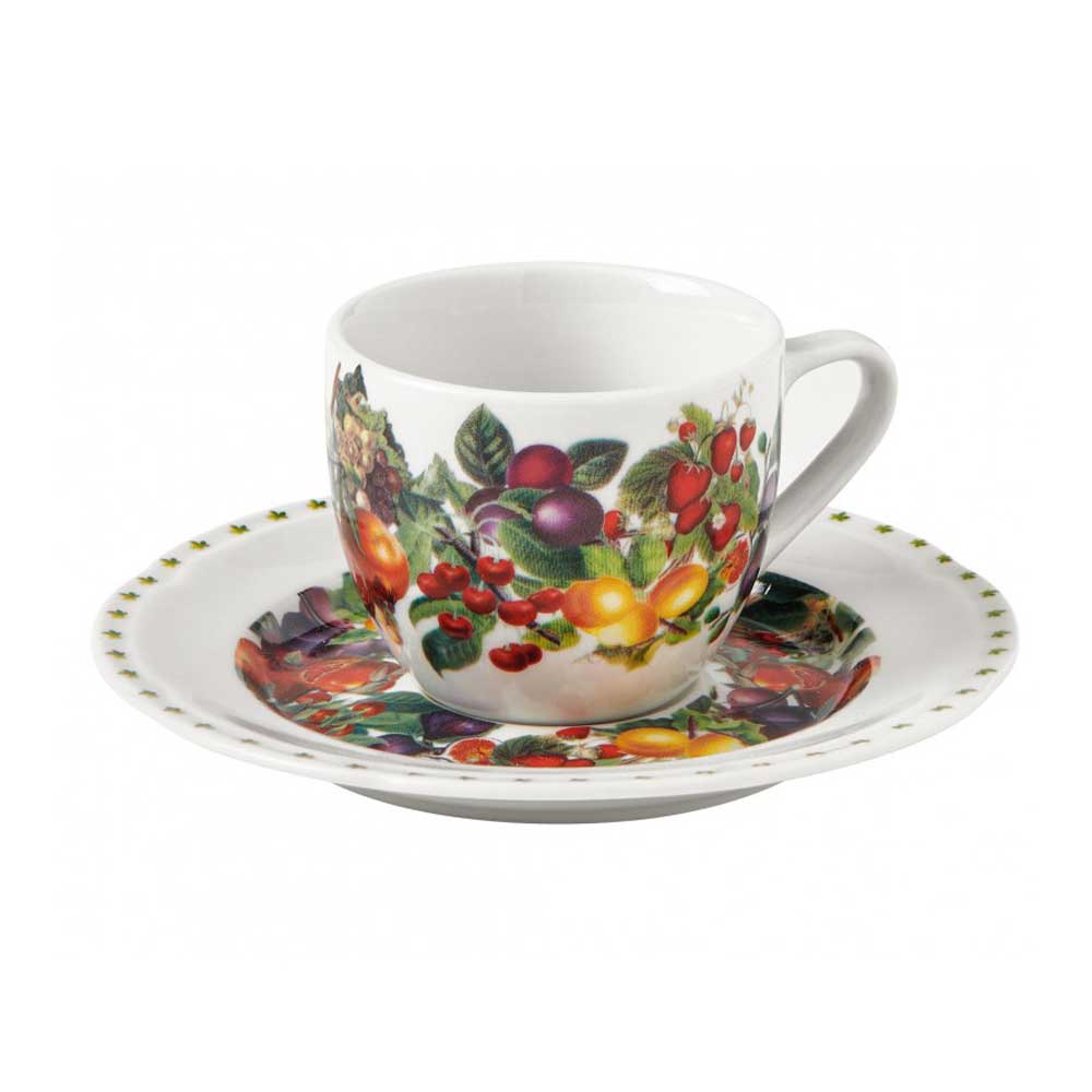 BRANDANI - Set Tazze Caffè 4 Pezzi Le Primizie 90ml Porcellana