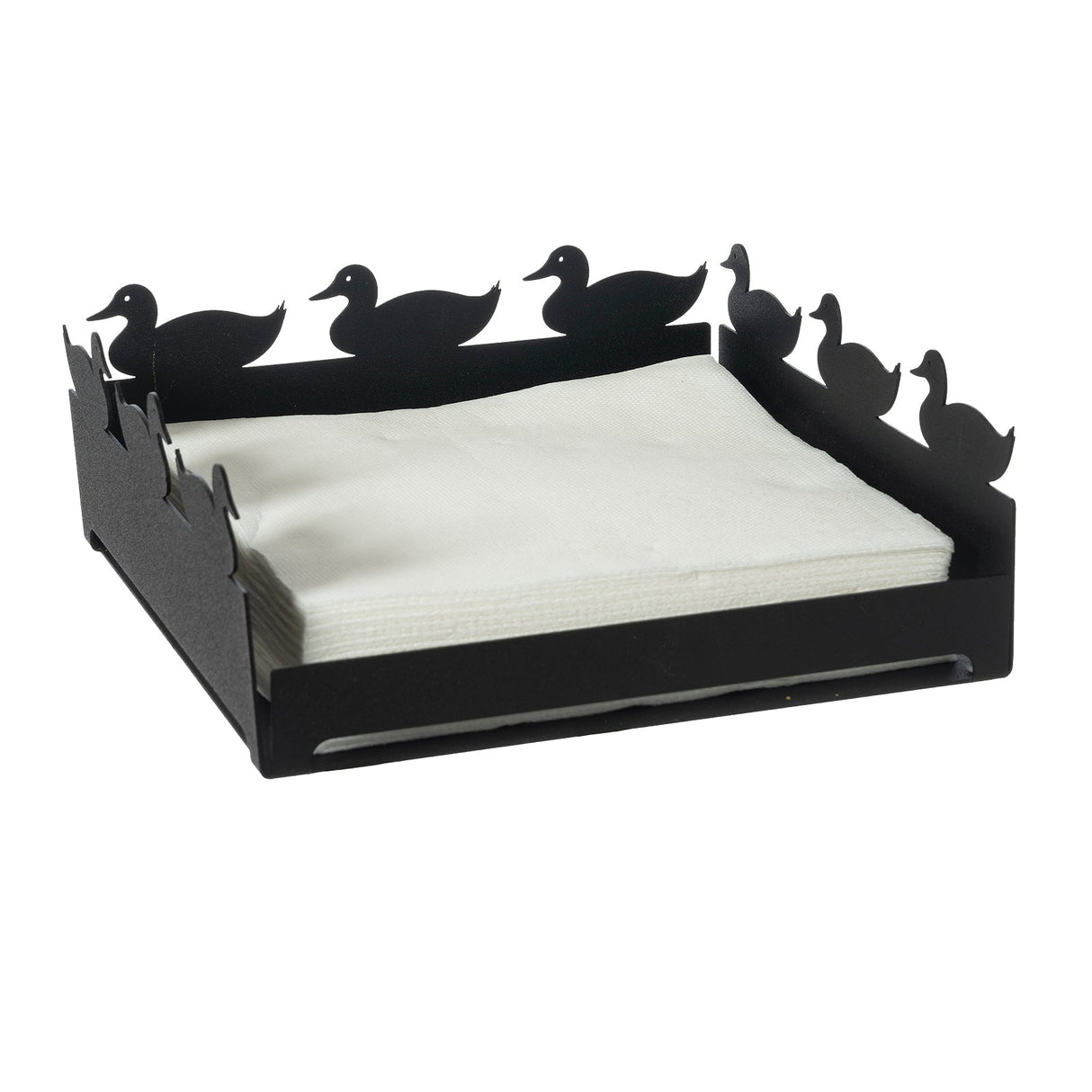 ARTI & MESTIERI Portatovaglioli Grande Duck Nero 8x21cm