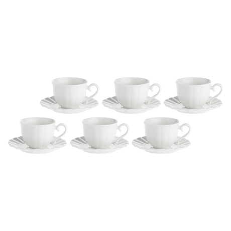 LA PORCELLANA BIANCA Ducale Set 6 Tazze Tè con Piattino Porcellana 220ml Bianco