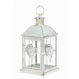 BRANDANI - Lanterna Cuore Bianco Metallo Vetro 37,5cm 53318