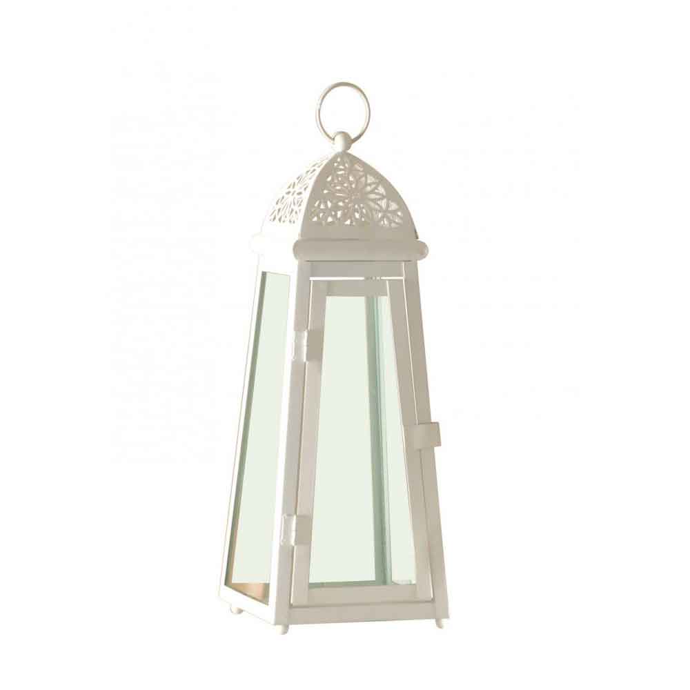 BRANDANI - Lanterna Cattedrale Bianco 44cm Metallo Vetro 58396