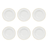 LA PORCELLANA BIANCA Maestà Set 6 Piatti Fondi con Falda Filo Oro 23cm Porcellana