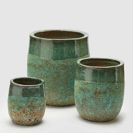 Vaso porta piante Saigon EDG in ceramica turchese 30x26 cm