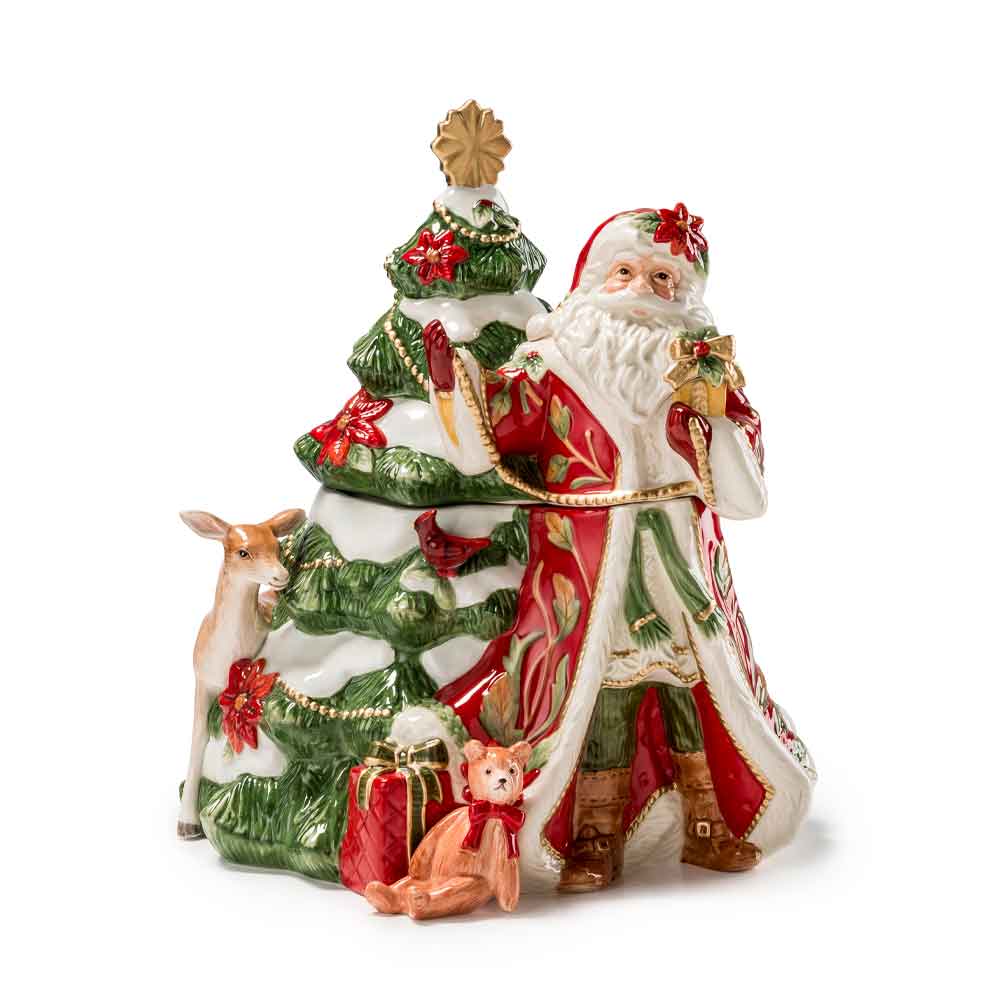 FITZ & FLOYD - Scatola Babbo Natale Decorazione 27x30cm Porcellana 1018204