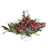 BIANCHI DINO Portacandele Natalizio con Fiori 52x38cm Metallo