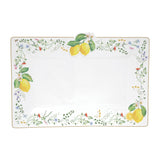 EASY LIFE Fleurs et Citrons Vassoio Rettangolare Limoni 36x24cm Porcellana