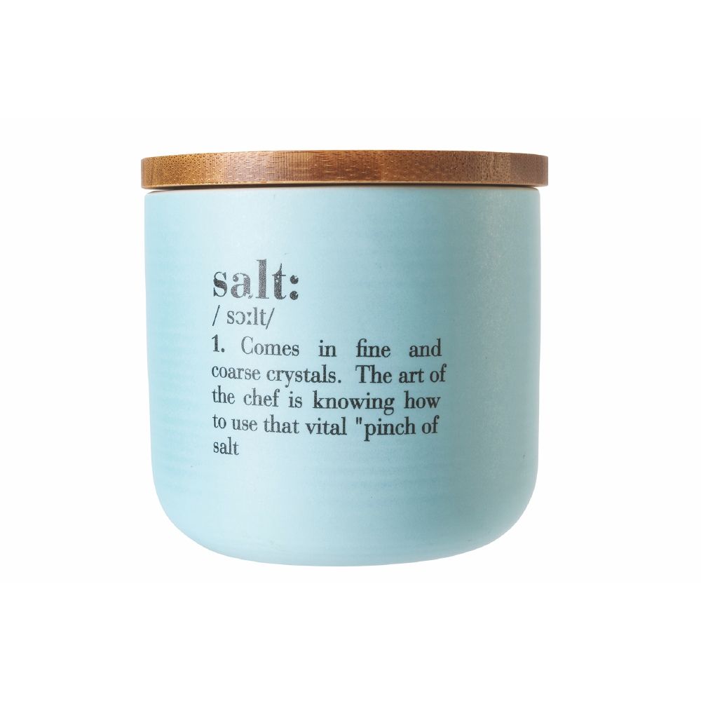 VILLA D'ESTE HOME TIVOLI Victionary Barattolo Sale Porcellana 500ml Azzurro Gres Bamboo