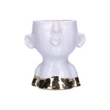 RITUALI DOMESTICI - EIofiscio Cachepot portavaso bianco oro 17cm