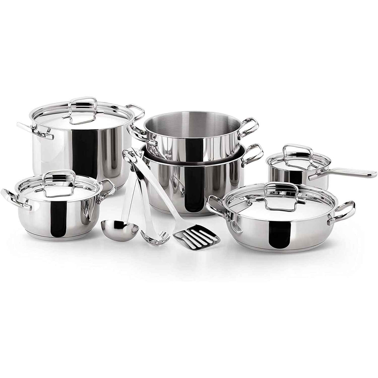 LAGOSTINA Sfiziosa Set Batteria di Pentole Induzione 24 Pezzi Acciaio Inox 18/10