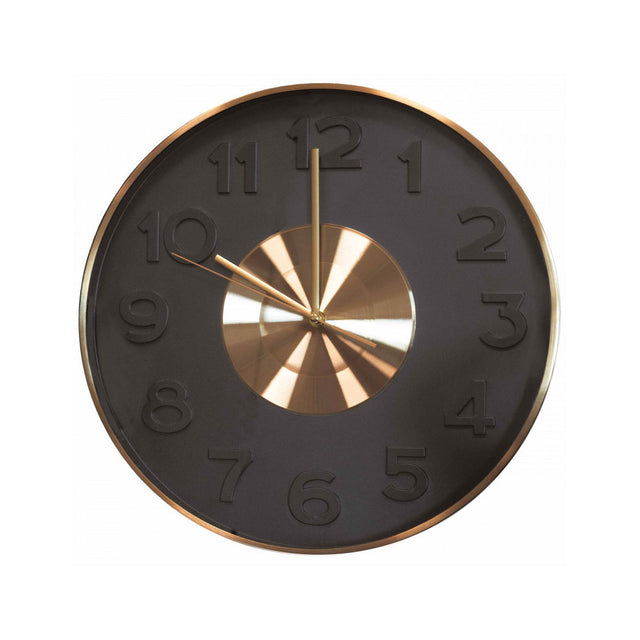 Orologio da parete Brandani in policarbonato nero e oro 40 cm