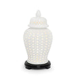 ABHIKA Lampada da Tavolo Ming Potiche Orientale 48cm Bianco Ceramica