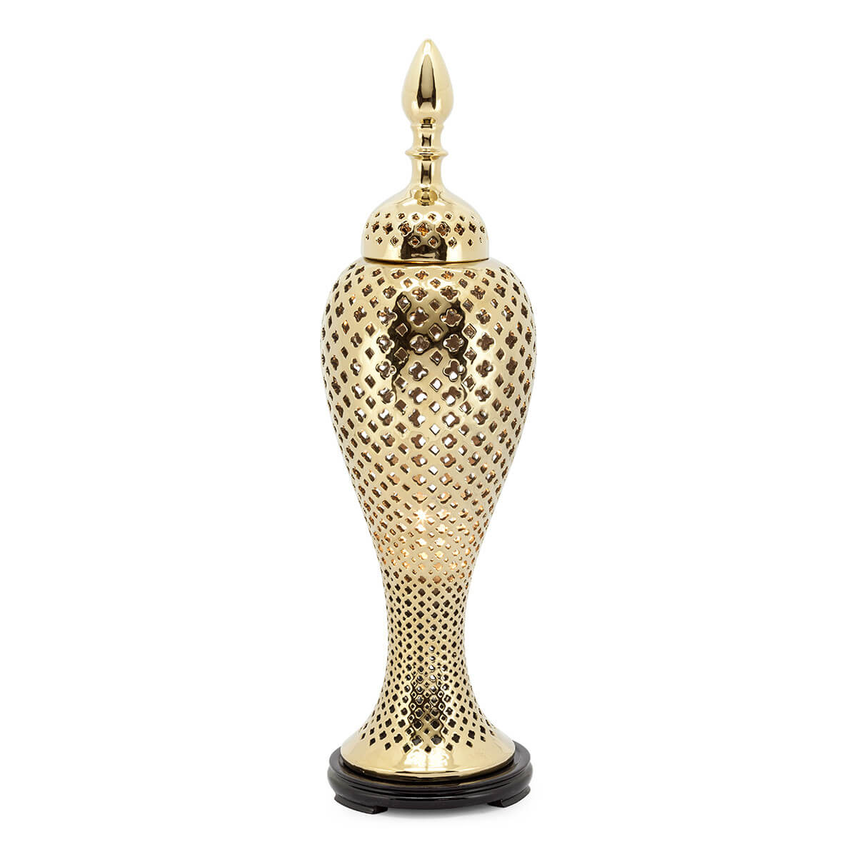 ABHIKA - Lampada da Tavolo Ming Oro Ceramica 64cm Ingresso Salone 500247