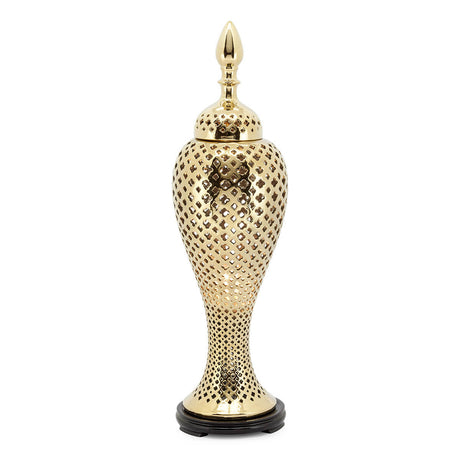 ABHIKA - Lampada da Tavolo Ming Oro Ceramica 64cm Ingresso Salone 500247