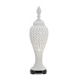 ABHIKA - Lampada da Tavolo Ming Bianco Ceramica 64cm Ingresso Salone 500247