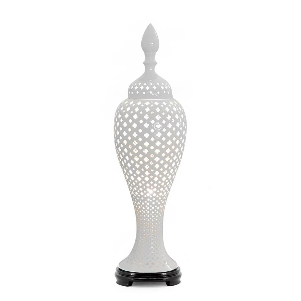 ABHIKA - Lampada da Tavolo Ming Bianco Ceramica 64cm Ingresso Salone 500247